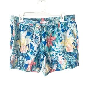 Tommy Bahama Shorts Women's Medium Floral Tropical 100% Linen Resortwear